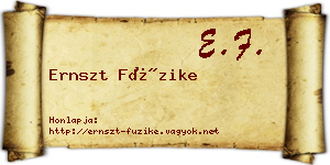 Ernszt Füzike névjegykártya
